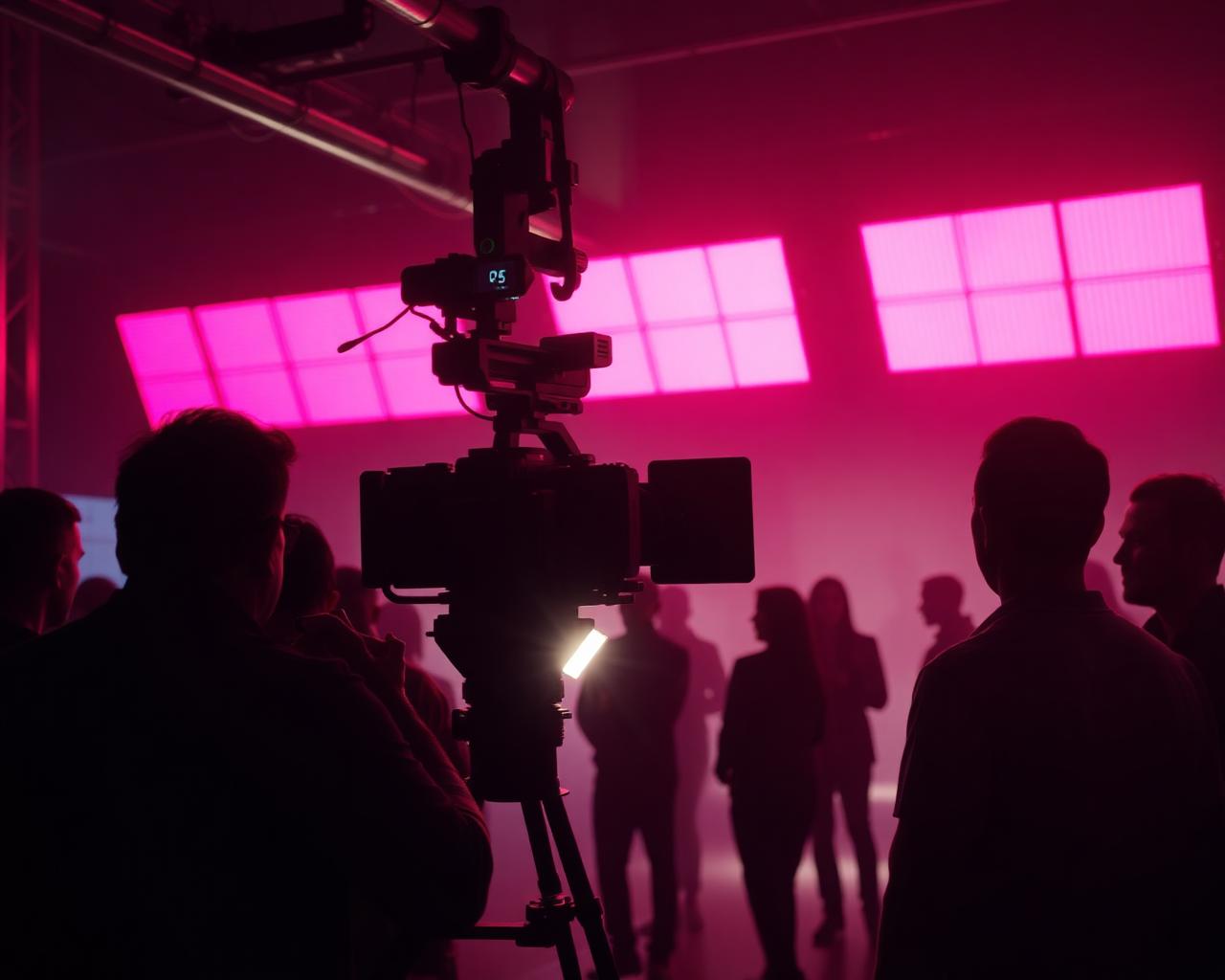 Behind the scenes on the music video set