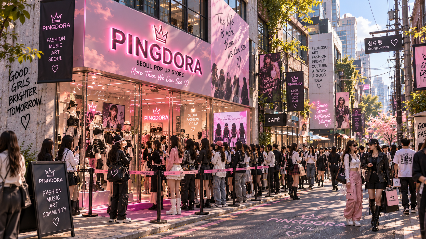 PINGDORA pop-up store Yeonmujang-gil, Seongsu, Seoul, 연무장길 · 성수 · 서울